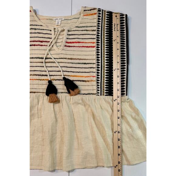 Tribal Jeans Boho Embroidered Top with Tassels NWOT Size M - Picture 12 of 12
